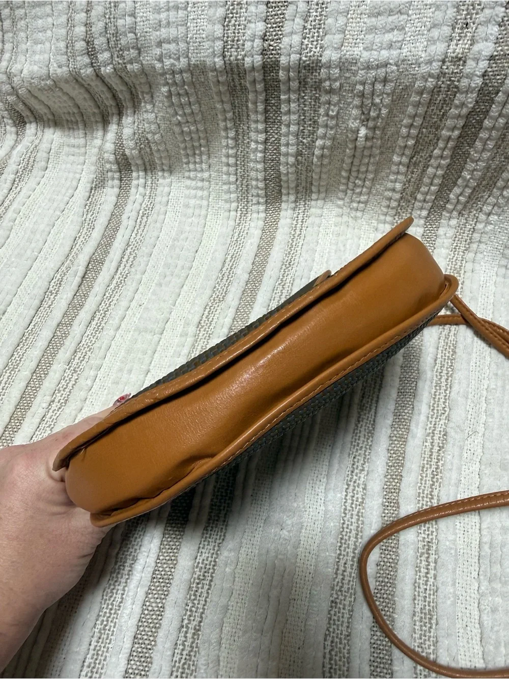 Vintage Yves Saint Laurent YSL Brown Crossbody with Tan Trim